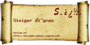 Steiger Ágnes névjegykártya