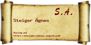 Steiger Ágnes névjegykártya